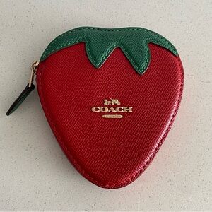 Coach Red and Green Strawberry Pouch NWOT coin purse
